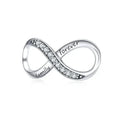 925 Sterling Silver Clear 5A Crystal Collection Family Heart Cross Charm Beads For Bracelet & Necklace Pendant Scc1146