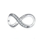 925 Sterling Silver Clear 5A Crystal Collection Family Heart Cross Charm Beads For Bracelet & Necklace Pendant Scc1146