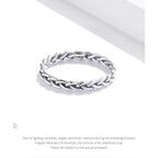 925 Sterling Silver Braided Texture Twisted Eternity Band Stackable Rings Fine Jewelry