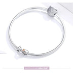 925 Sterling Silver Clear 5A Crystal Collection Family Heart Cross Charm Beads For Bracelet & Necklace Pendant Charms