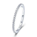 925 Sterling Silver Cz Simulated Diamond Stackable Ring Platinum Plated Eternity Bands For Women White / 5 Rings