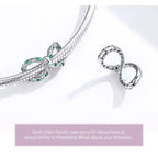 925 Sterling Silver Clear 5A Crystal Collection Family Heart Cross Charm Beads For Bracelet & Necklace Pendant Charms