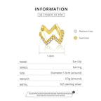 925 Sterling Silver Ear Cuff Elegant Gold Color Clip Earrings For Women