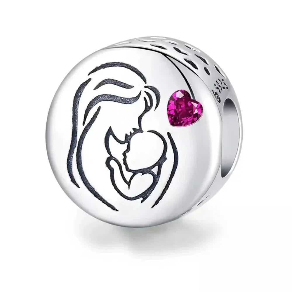 925 Sterling Silver Maternal Love Charm DIY - Touching Baby Feet Pendant for Bracelet - Bsc493 - Charms