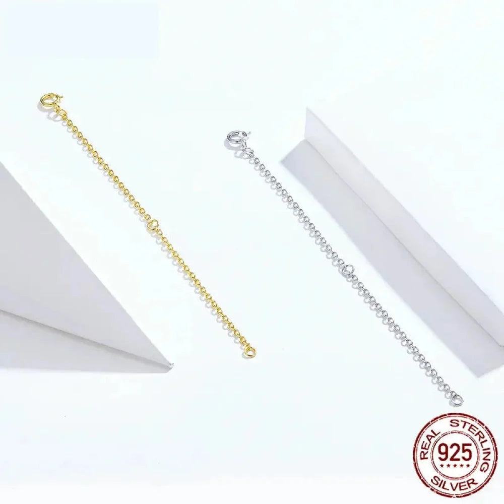 14K Gold Plated 925 Sterling Silver Necklace Extension Chains with Lobster Clasps for DIY jewellery Making - Necklaces