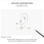 925 Sterling Silver Star And Butterfly Stud Earrings Delicate Fine Jewelry