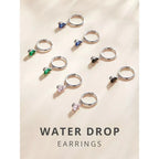 Exquisite Ishwar Water Drop Earrings | 925 Sterling Silver | 4 Colors | Statement Jewelry Sce1018