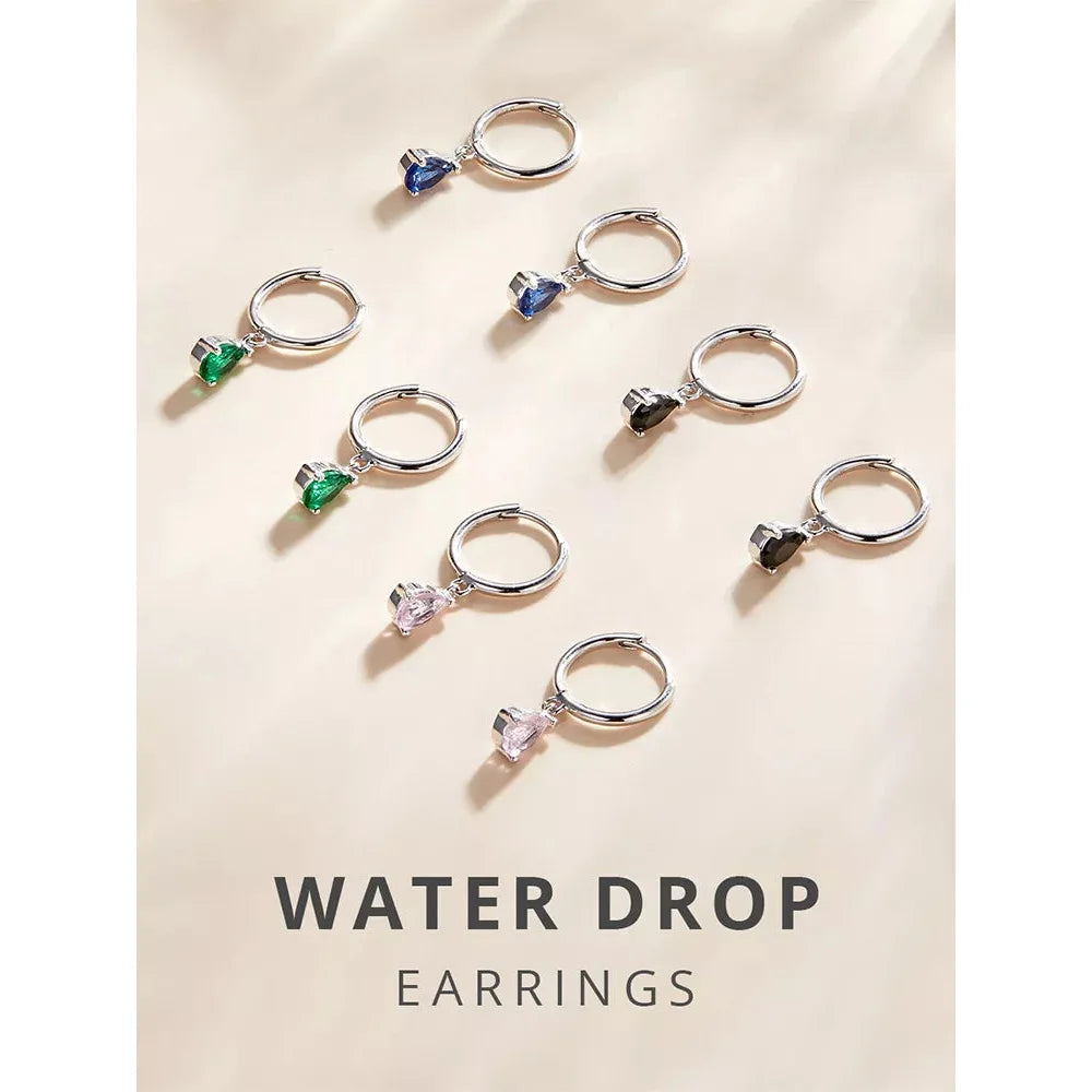 Exquisite ISHWAR Water Drop Earrings | 925 Sterling Silver | 4 Colors | Statement jewellery SCE1018