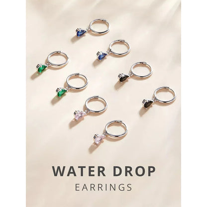 Exquisite ISHWAR Water Drop Earrings | 925 Sterling Silver | 4 Colors | Statement jewellery SCE1018