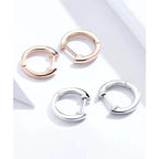 Genuine Sterling Silver Hoop Earrings Elegant Rose Gold Color Women’s Fashion jewelry SCE808