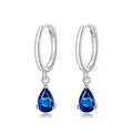 Exquisite Ishwar Water Drop Earrings | 925 Sterling Silver | 4 Colors | Statement Jewelry Sce1018 Blue