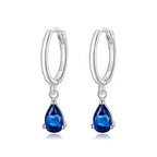 Exquisite Ishwar Water Drop Earrings | 925 Sterling Silver | 4 Colors | Statement Jewelry Sce1018 Blue