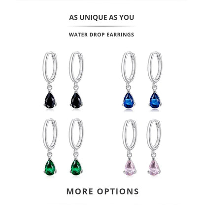 Exquisite ISHWAR Water Drop Earrings | 925 Sterling Silver | 4 Colors | Statement jewellery SCE1018