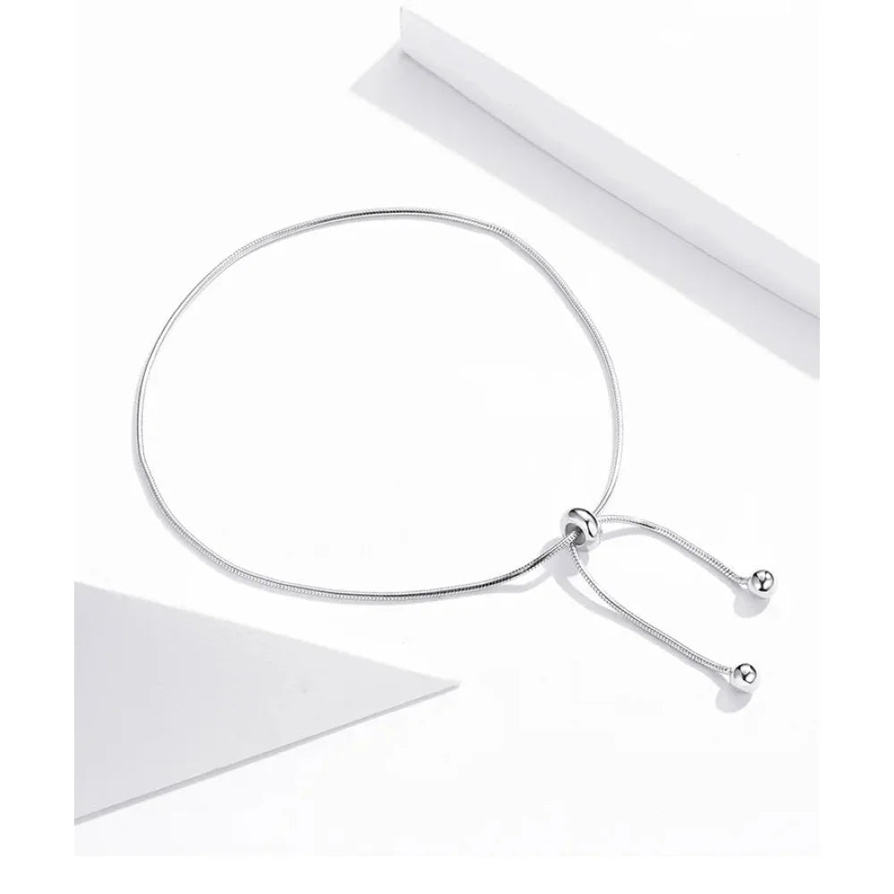 Stylish 925 Sterling Silver Adjustable Snake Charm Anklet - SCT016 - Anklets