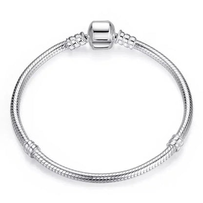 Exquisite 925 Sterling Silver Snake Chain Bangle & Bracelet | Luxury jewellery 17-22CM PAS902 - 17 Cm - Charm Bracelets