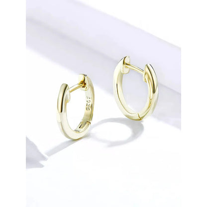 Genuine Sterling Silver Hoop Earrings - Elegant Rose Gold Color - Women’s Fashion jewellery SCE808