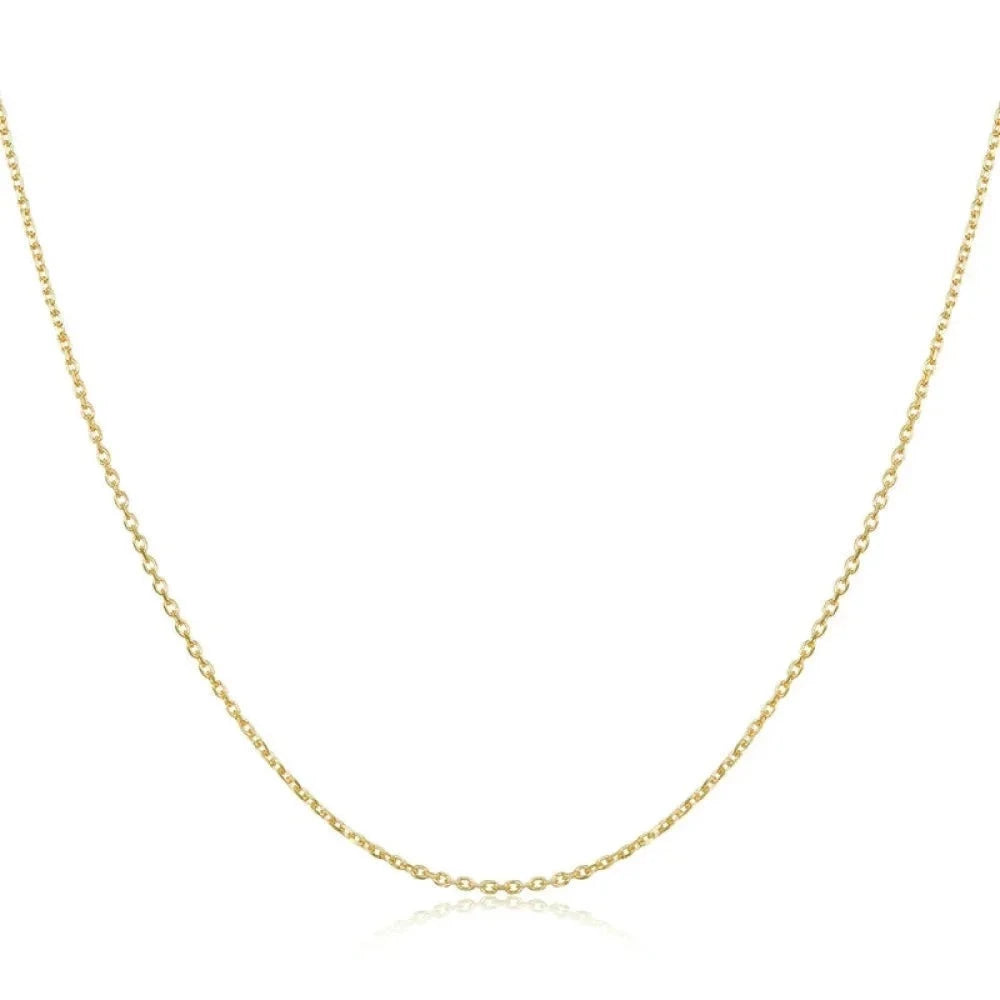 Authentic Gold Color 925 Sterling Silver Basic Cable Chain Necklace - SCA016 - Necklaces