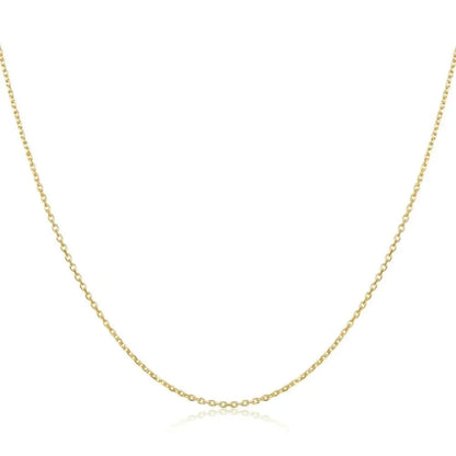 Authentic Gold Color 925 Sterling Silver Basic Cable Chain Necklace - SCA016 - Necklaces