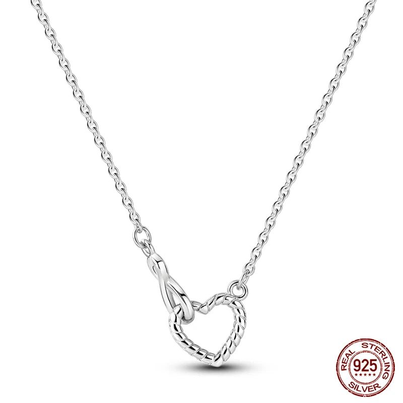 Infinity Love Sterling Silver Heart Pendant Necklace - Necklaces