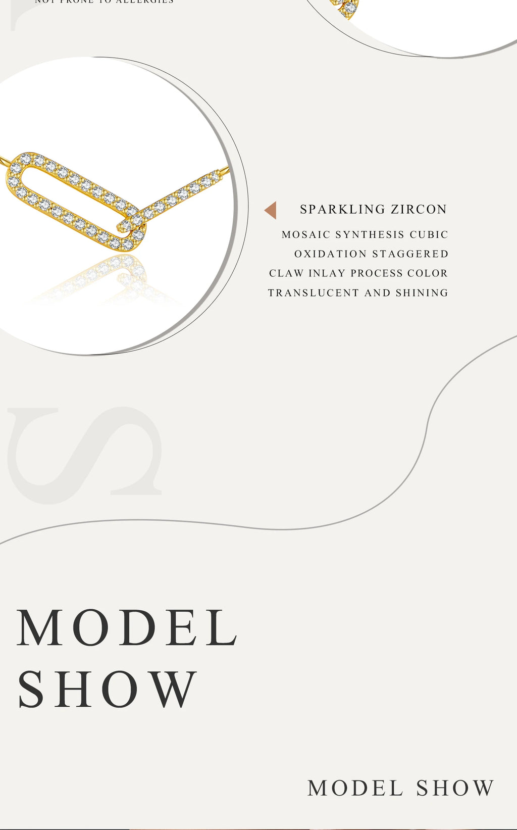 Jewelry model with gold and silver design on a white background