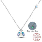 Magical Firefly Sterling Silver Necklace with Glow in the Dark Enamel Pendant Necklaces