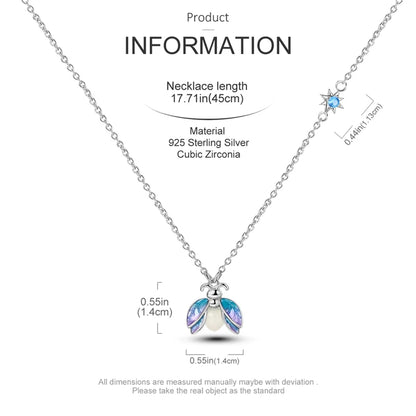 Magical Firefly Sterling Silver Necklace with Glow-in-the-Dark Enamel - Pendant Necklaces