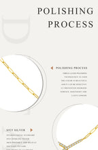 Polishing process text with gold necklace on a white background