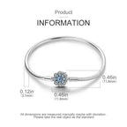 Radiant Blue Flower Clasp Sterling Silver Bracelet Charm Bracelets