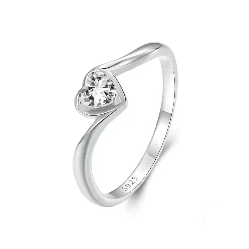 Ignite Love’s Passion: Heart-Shaped Moissanite Solitaire Engagement Ring - 6 - Rings