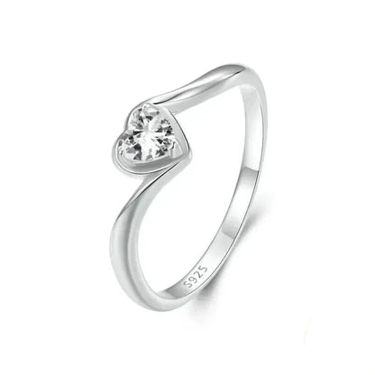 Ignite Love’s Passion: Heart-Shaped Moissanite Solitaire Engagement Ring - 6 - Rings