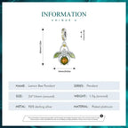 Buzzing With Charm: 925 Silver Lemon Bee Pendant For Bracelets & Bangles Charms