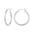 14K White Gold Plated 925 Sterling Silver Hoop Earrings Stylish And Hypoallergenic Jewelry For Women 24Mm