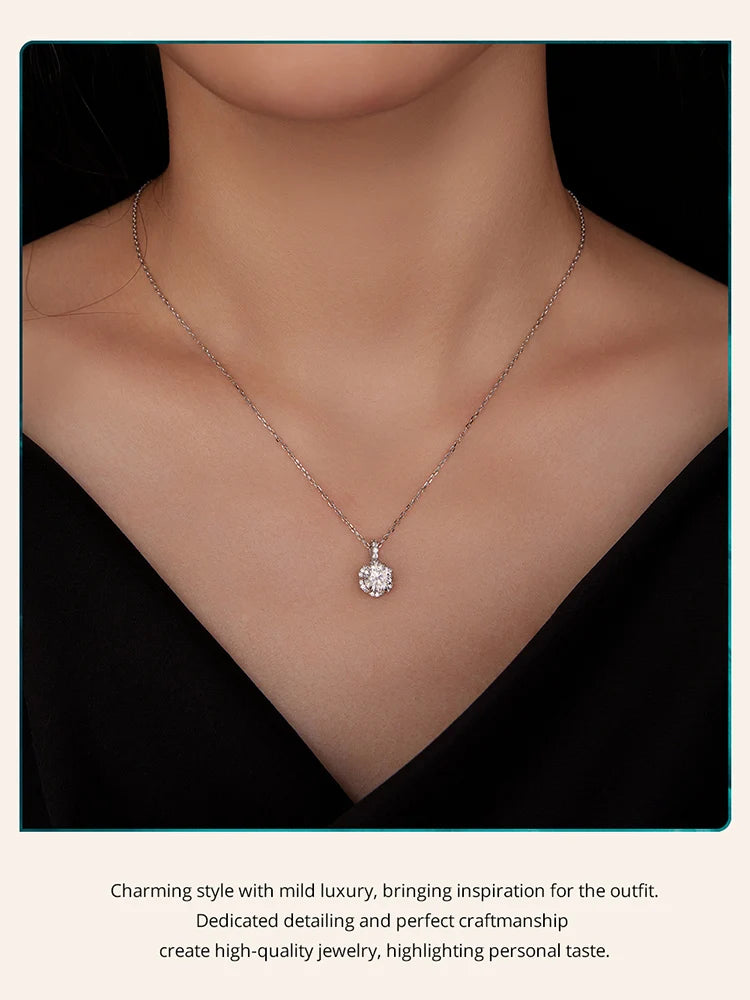 Petal Perfection 1ct Moissanite Sterling Silver Pendant Necklace - Necklaces