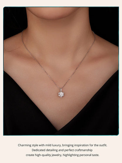 Petal Perfection 1ct Moissanite Sterling Silver Pendant Necklace - Necklaces