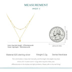 925 Sterling Silver Heart Pendant Necklace Elegant Double Layer Choker For Women Bsn168 Necklaces