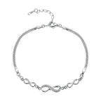 Timeless Infinity Sterling Silver Bracelet With Sparkling Zirconia Bracelets
