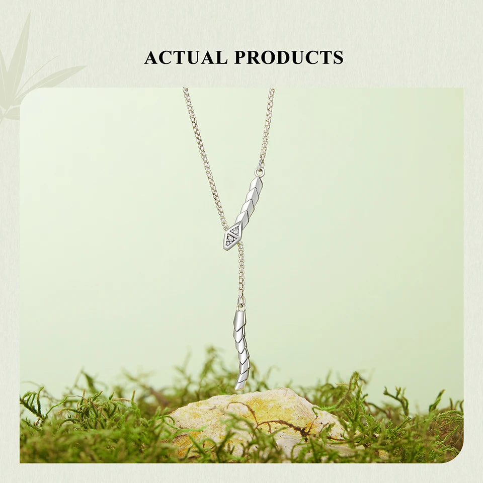 925 Sterling Silver Snake Pendant Necklace - Gothic-Inspired jewellery for Women - Necklaces
