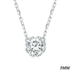 Gorgeous Shiny Choker 925 Sterling Silver Geometric Cut Zircon Pendant Necklace 5Mm Necklaces