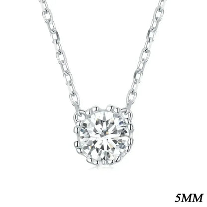 Gorgeous Shiny Choker - 925 Sterling Silver Geometric Cut Zircon Pendant Necklace - 5Mm - Necklaces