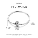 Elegant Sterling Silver Rose Clasp Snake Chain Bracelet Charm Bracelets