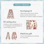 925 Sterling Silver Elegant Geometry Zircon Crystal Double Rings Ear Hoop Earrings