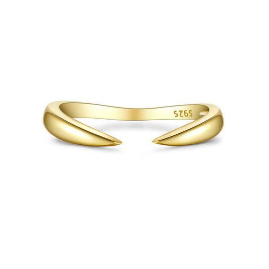 Versatile Sterling Silver Adjustable Ring - Gold - Rings
