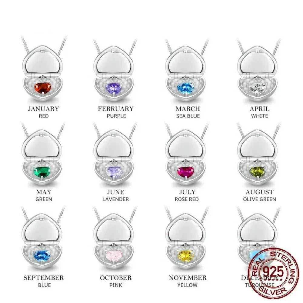 Engrave Your Love: Sterling Silver Heart Pendant Necklace with Birthstone - Engravable Necklaces