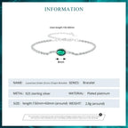 Elegant Green Zircon Chopin Sterling Silver Bracelet Bracelets