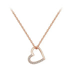 Genuine 925 Sterling Silver The Shape Of Love Chain Necklace For Women Fine Jewelry 18.11’’ Collar Rose Gold Necklaces