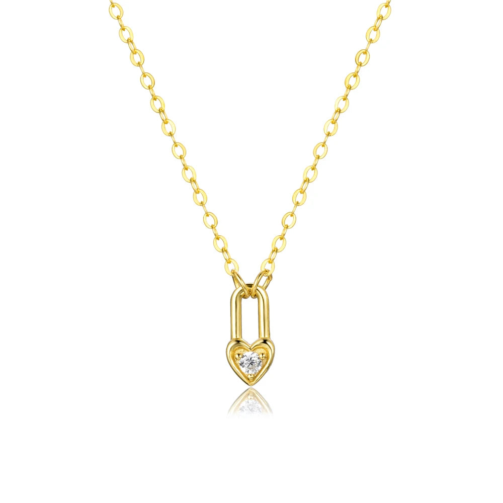 Heartfelt Sterling Silver Pendant Necklace - Gold - Necklaces