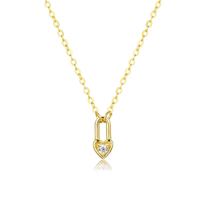 Heartfelt Sterling Silver Pendant Necklace - Gold - Necklaces