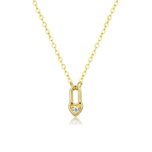 Heartfelt Sterling Silver Pendant Necklace - Gold - Necklaces