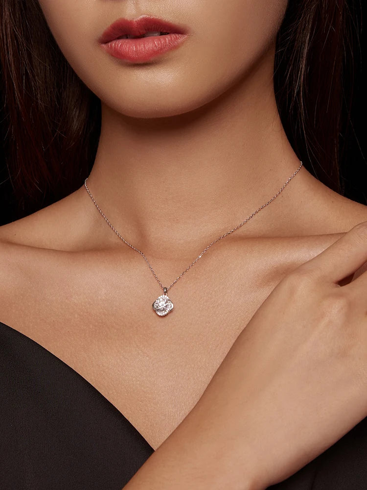 Lucky Clover 1ct Moissanite Sterling Silver Pendant Necklace - Necklaces