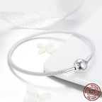 Shop Elegant 925 Sterling Silver Snake Chain Bracelets For Women Charm Bead Diy Fine Jewelry | 17Cm 19Cm